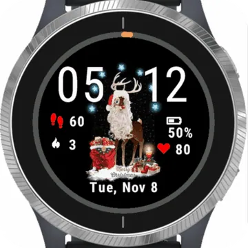 Christmas Reindeer Garmin watch face preview