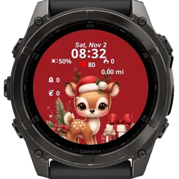 Christmas Reindeer Garmin watch face preview