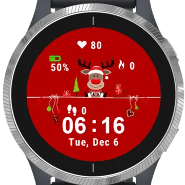 Christmas Reindeer Garmin watch face preview