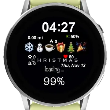 Christmas Reindeer Snow Garmin watch face preview