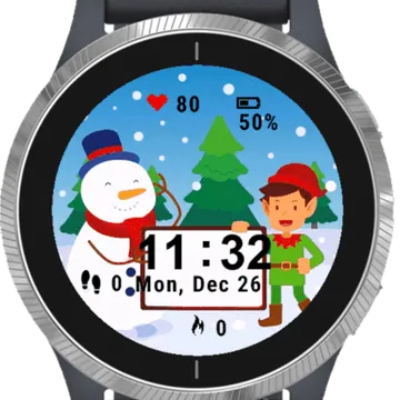 Christmas Rudolf Garmin watch face preview
