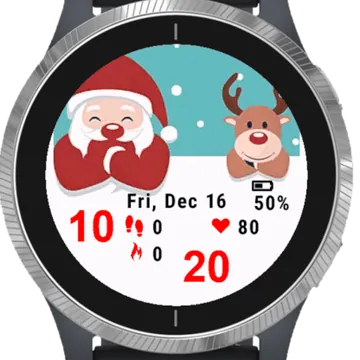 Christmas Santa Background Garmin watch face preview