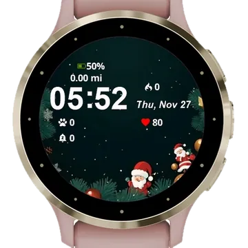 Christmas Santa Claus Garmin watch face preview