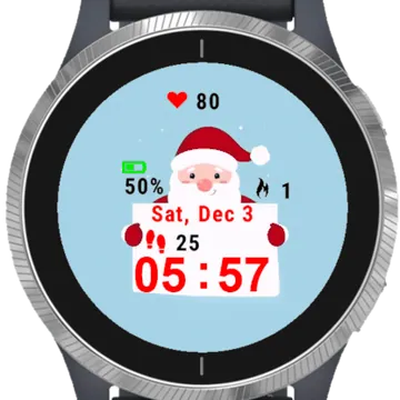 Christmas Santa Claus Garmin watch face preview