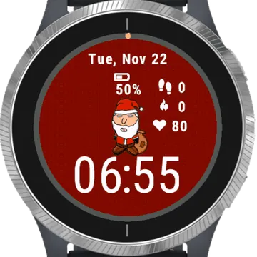 Christmas Santa Claus Garmin watch face preview
