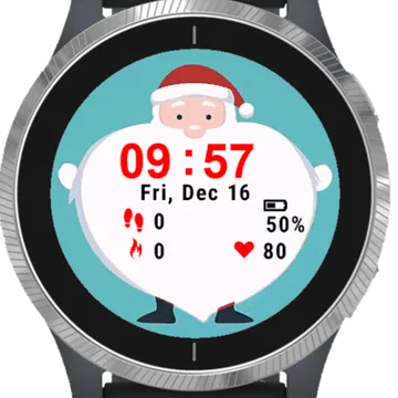 Christmas Santa Heart Garmin watch face preview