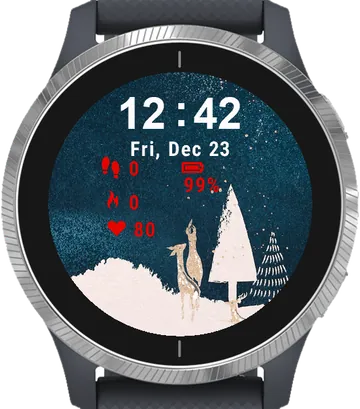 Christmas Sky Garmin watch face preview