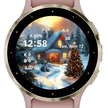 Christmas Snow Garmin watch face preview