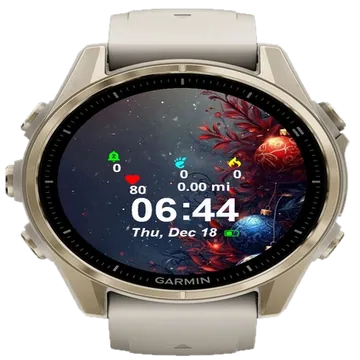 Christmas Snow Tree Garmin watch face preview