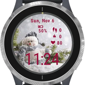 Christmas Snow Garmin watch face preview