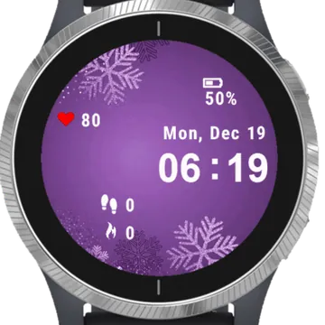 Christmas Snowflakes Garmin watch face preview