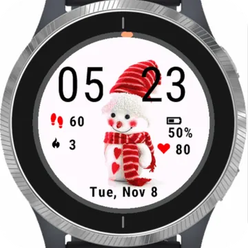Christmas Snowman Garmin watch face preview