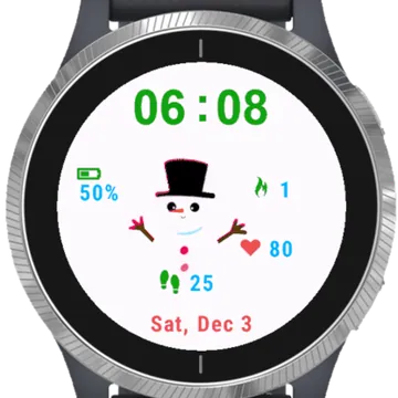 Christmas Snowman Garmin watch face preview