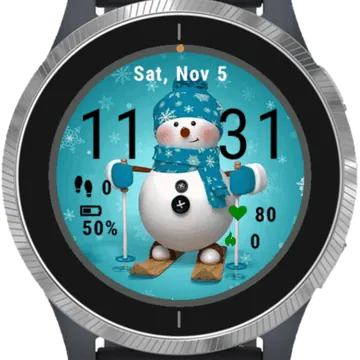 Christmas Snowman Cute Garmin watch face preview