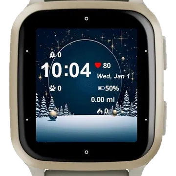 Christmas snowy season Garmin watch face preview