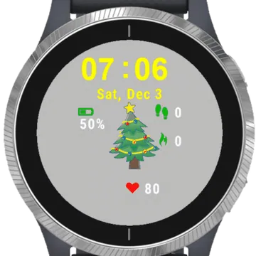 Christmas Sticker Garmin watch face preview