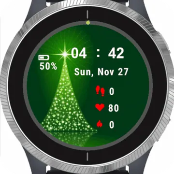 Christmas Tree #1 Garmin watch face preview