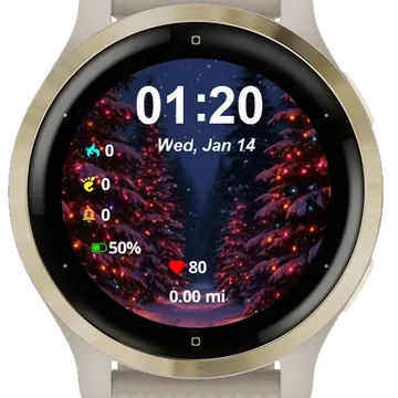 Christmas Tree Garmin watch face preview