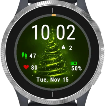 Christmas Tree Garmin watch face preview