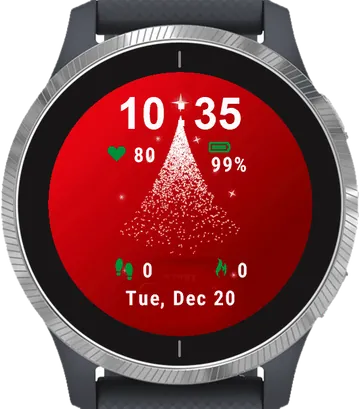 Christmas Tree Garmin watch face preview