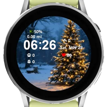 Christmas Tree Garmin watch face preview