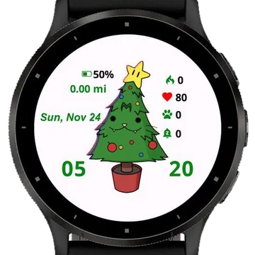 Christmas Tree Garmin watch face preview