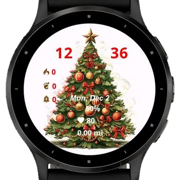 Christmas Tree Garmin watch face preview