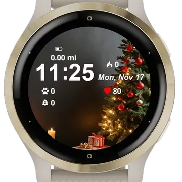 Christmas Tree and Gifts Garmin watch face preview
