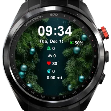 Christmas Tree Background Garmin watch face preview