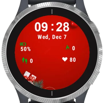 Christmas Tree Ball Garmin watch face preview