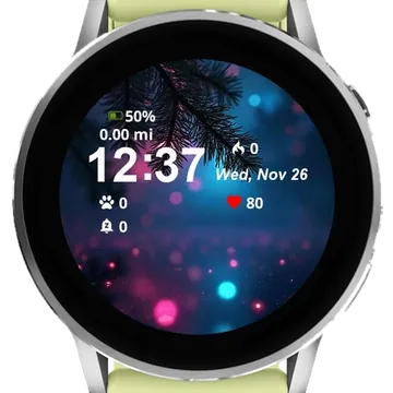 Christmas Tree Branch Lights Garmin watch face preview