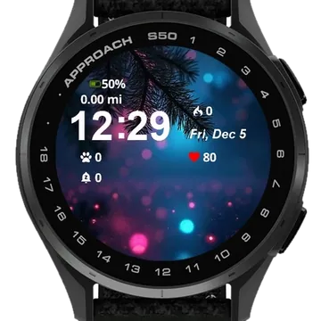 Christmas Tree Branch Snow Garmin watch face preview