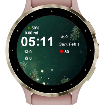 Christmas Tree Branches Garmin watch face preview