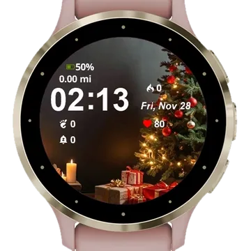 Christmas Tree Candle Garmin watch face preview