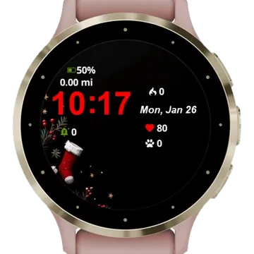 Christmas Tree Decorations Garmin watch face preview