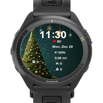 Christmas Tree Globe Garmin watch face preview