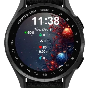 Christmas Tree Globe Garmin watch face preview