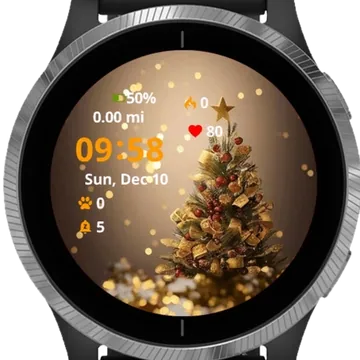 Christmas Tree Greeting Garmin watch face preview