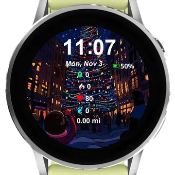 Christmas Tree Landscape Garmin watch face preview
