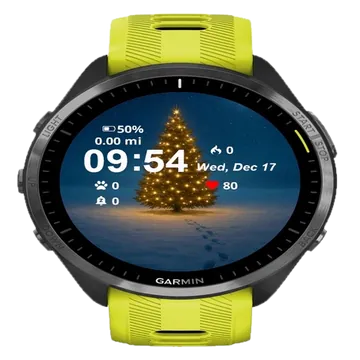 Christmas Tree Light Snow Garmin watch face preview