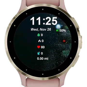 Christmas Tree Light Garmin watch face preview