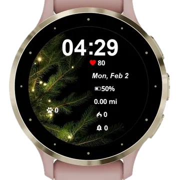 Christmas Tree Lights Garmin watch face preview