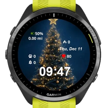Christmas Tree Lights It Garmin watch face preview