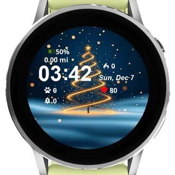 Christmas Tree Lights It Garmin watch face preview