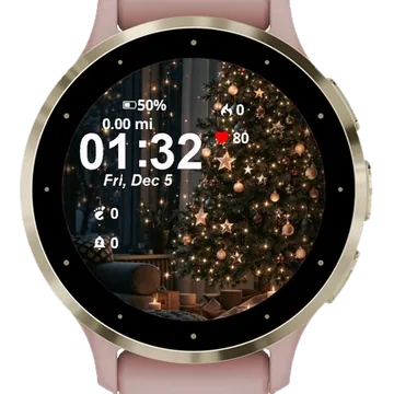 Christmas Tree Lights Small Garmin watch face preview