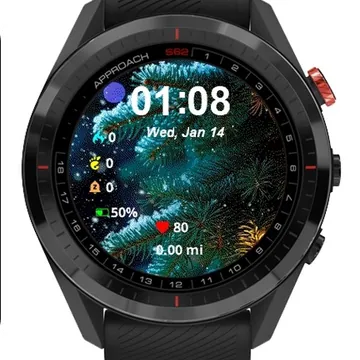 Christmas Tree Lights Snow Garmin watch face preview