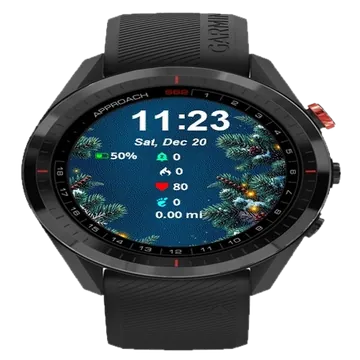 Christmas Tree Lights Snow Garmin watch face preview
