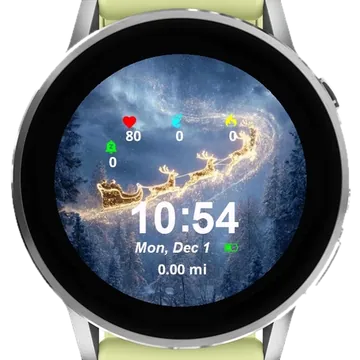 Christmas Tree Lights Garmin watch face preview
