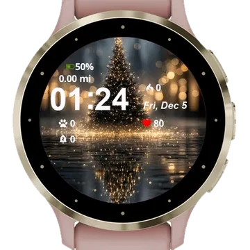 Christmas Tree Middle City Garmin watch face preview
