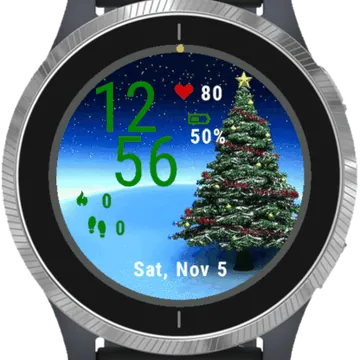 Christmas Tree New Year Garmin watch face preview